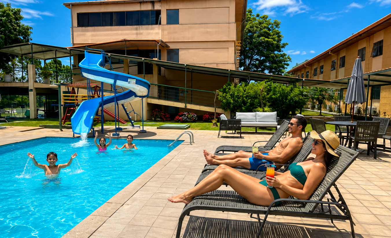 Piscina do Hotel Nacional Inn Sorocaba em dia ensolarado